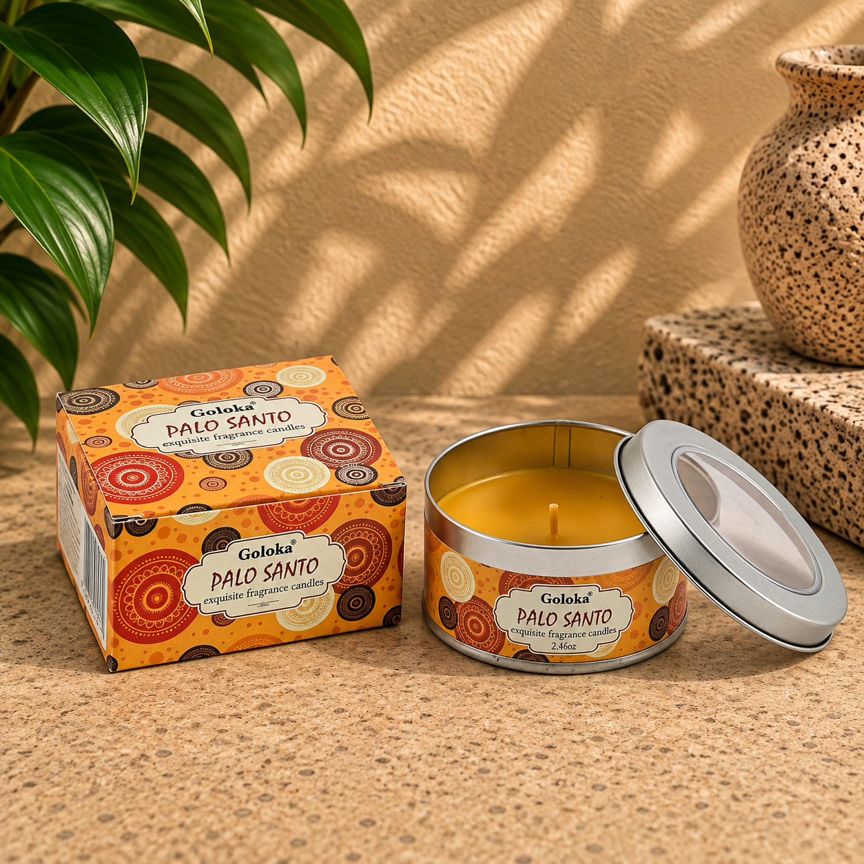 Goloka Palo Santo Travel Tin Candle