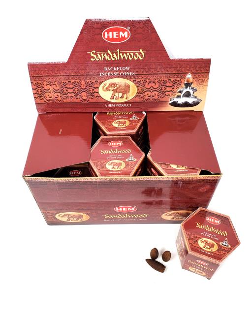 HEM Sandalwood Backflow Cones (40 Cones)