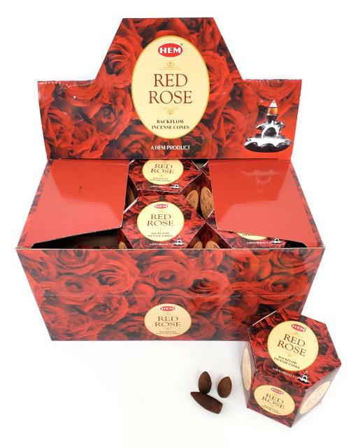 HEM Red Rose Backflow Cones (40 Cones)