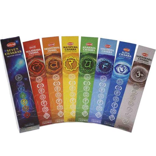 HEM Seven Chakras Incense Sticks (8 Boxes)