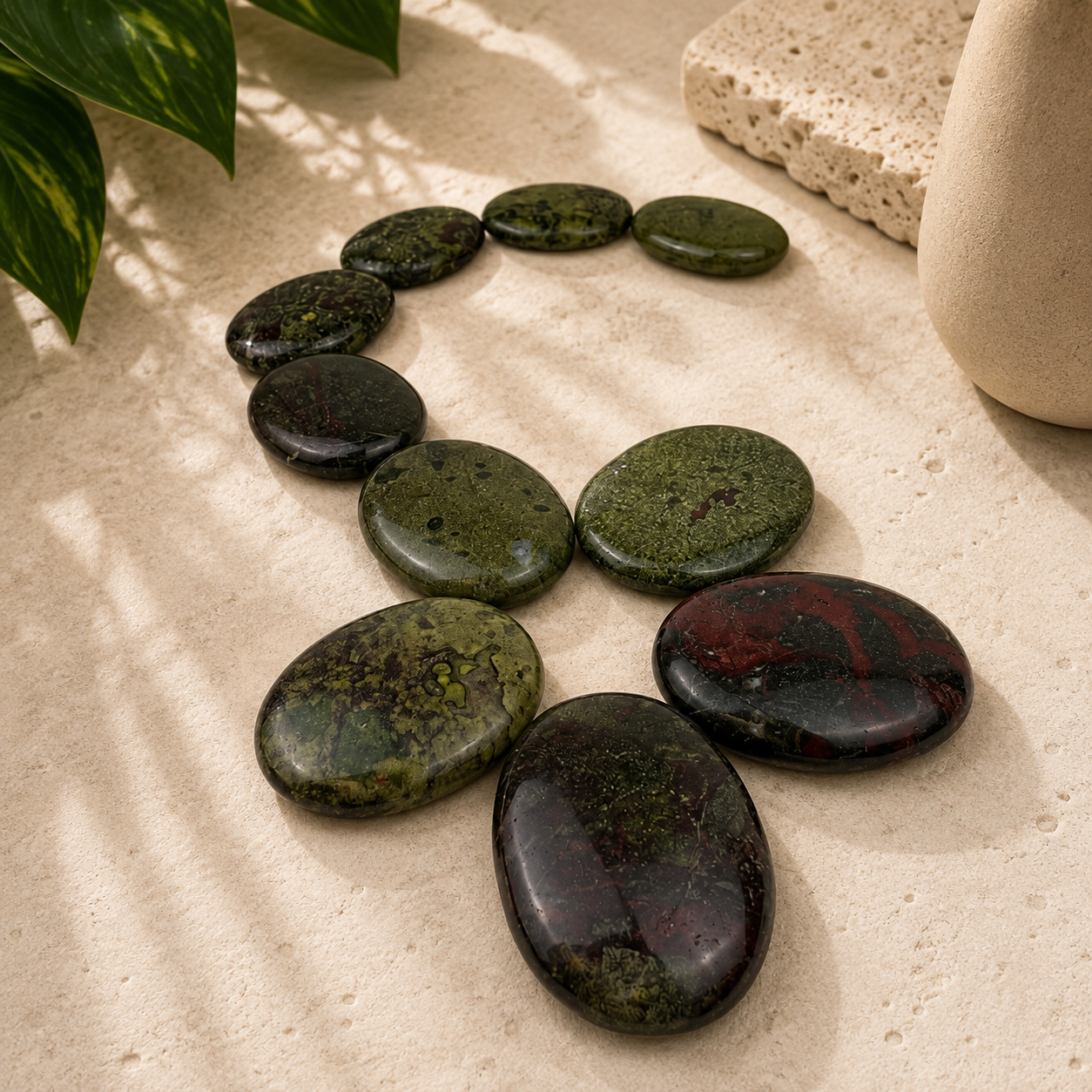 Dragon Blood Jasper Palm Stone - 2.5-3.0 inch