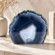 Blue Agate Slab - 5.2 x 5.4 inch