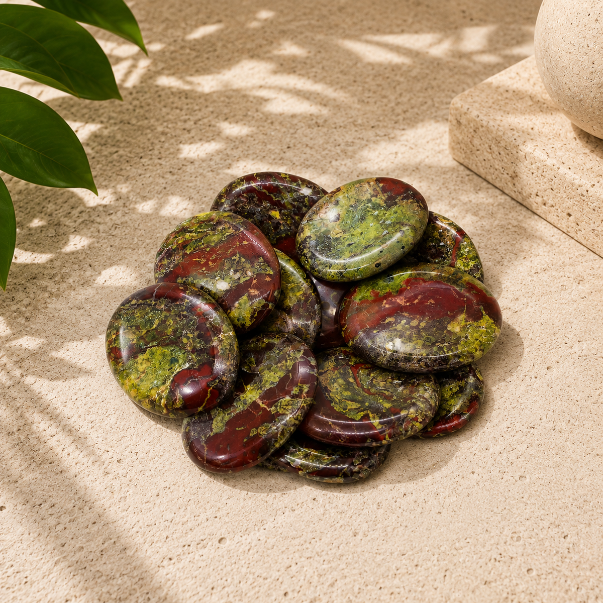 Dragon Bloodstone Worry Stone - 2 inch