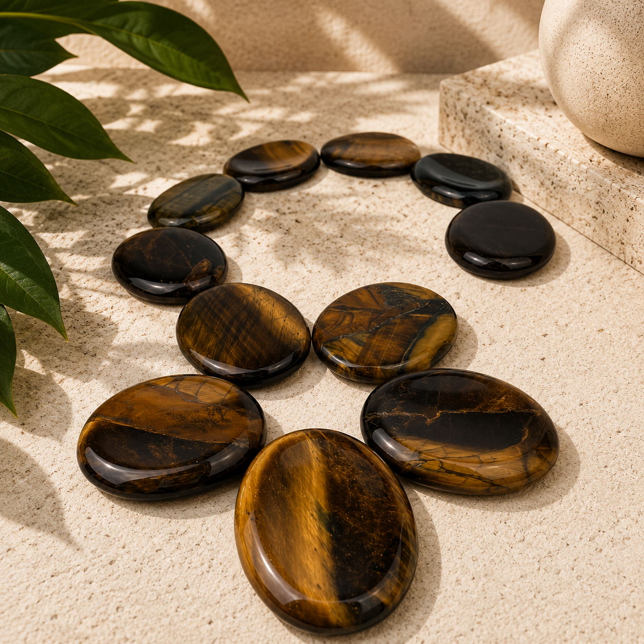 Blue Tiger Eye Worry Stone - 2 inch