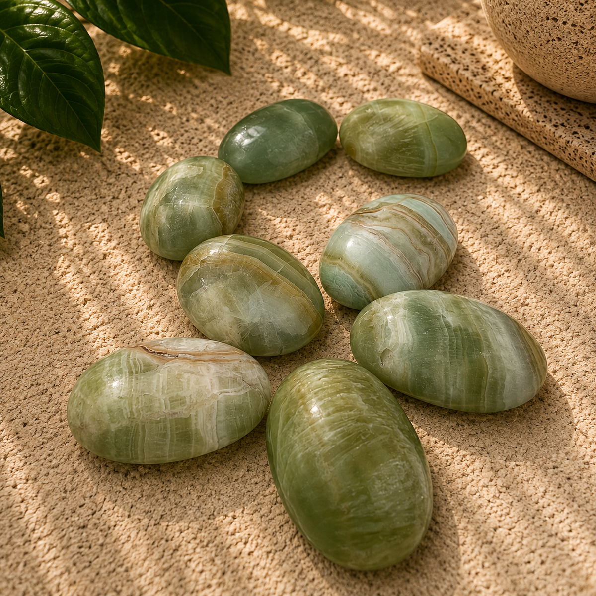 Pistachio Calcite Worry Stone - 1.75-2 inch