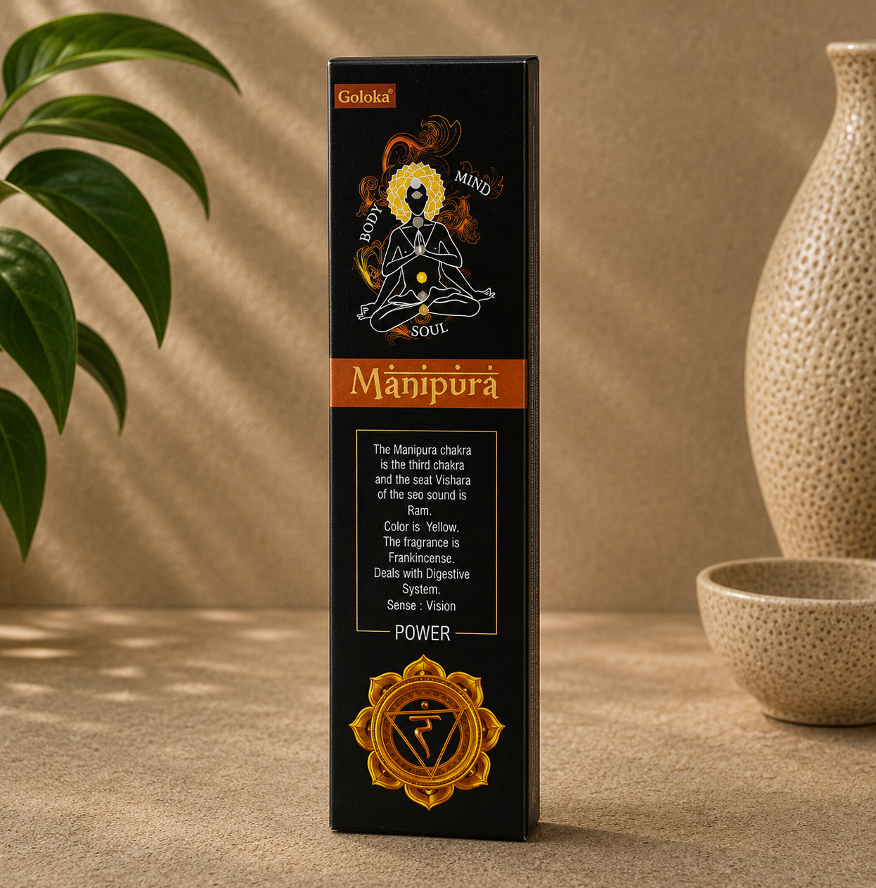 Goloka Manipura Solar Plexus Chakra Incense Sticks (15g)