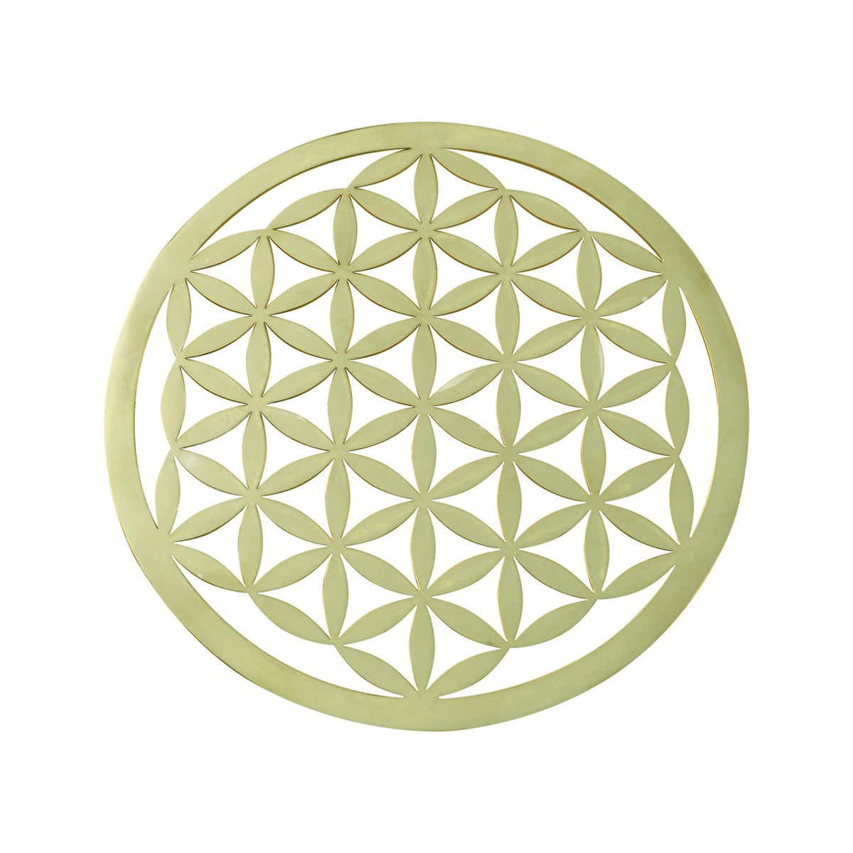 Brass Flower of Life Crystal Grid - 6 inch