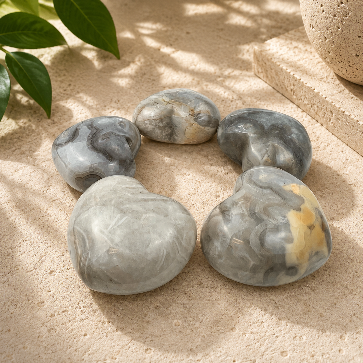 Grey Agate Heart - 1.75 inch
