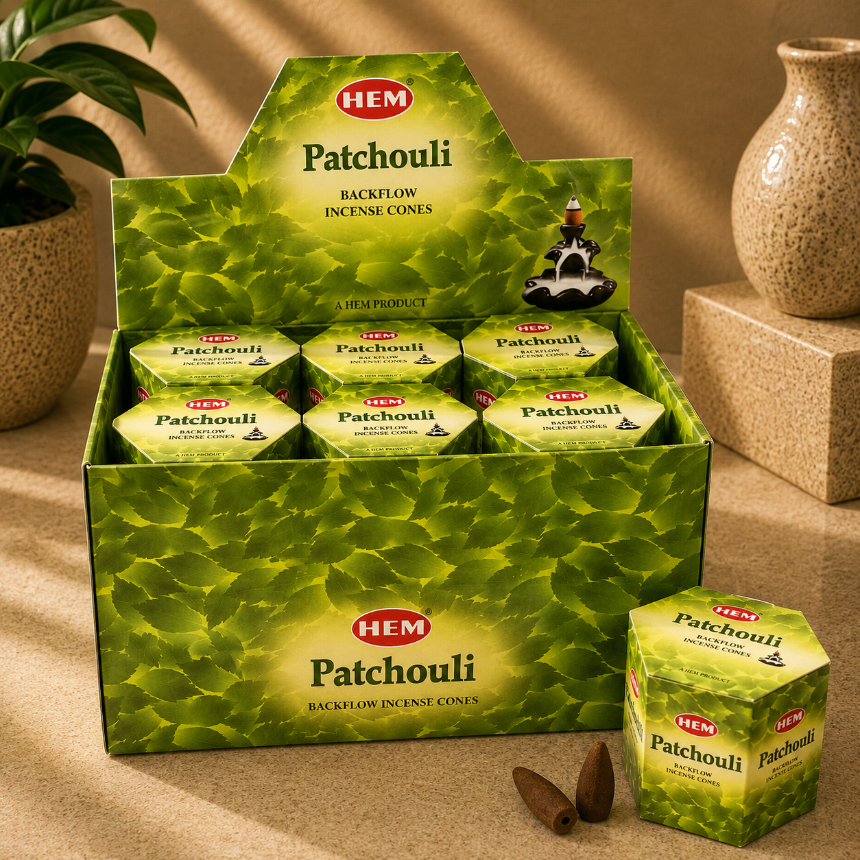 HEM Patchouli Backflow Cones (40 Cones)