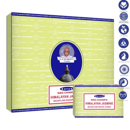 Satya Himalayan Jasmine Dhoop Backflow Cones (10 Cones)
