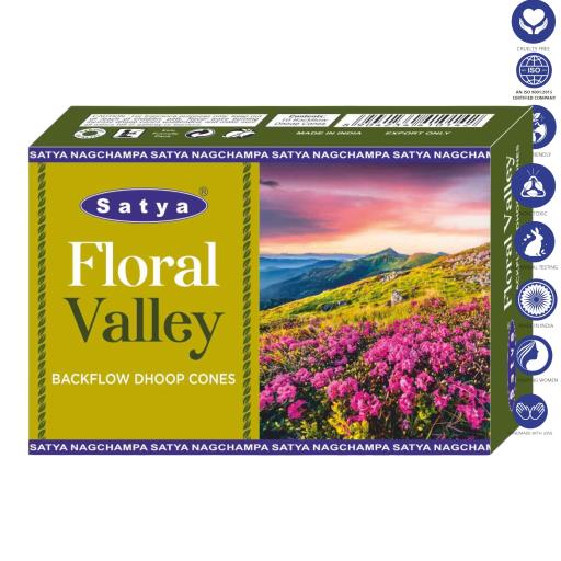 Satya Floral Valley Dhoop Backflow Cones (10 Cones)