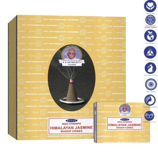 Satya Himalayan Jasmine Dhoop Cones (12 Cones)