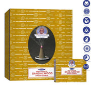 Satya Sandalwood Dhoop Cones (12 Cones)