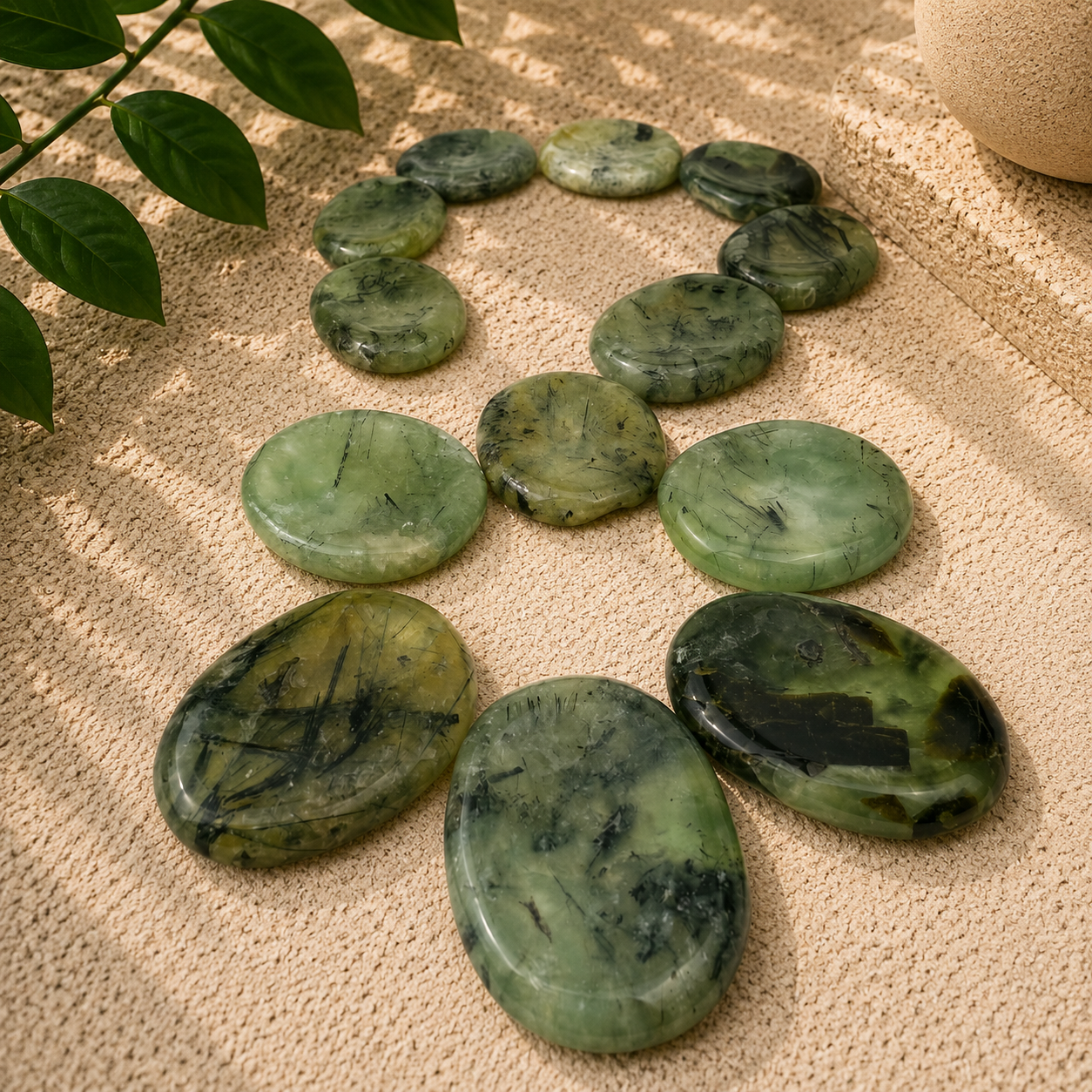 Prehnite Worry Stone - 2-2.25 inch