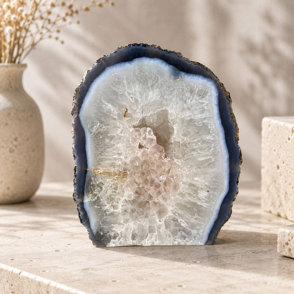 Blue Agate Slab - 6.2 x 5.2 inch