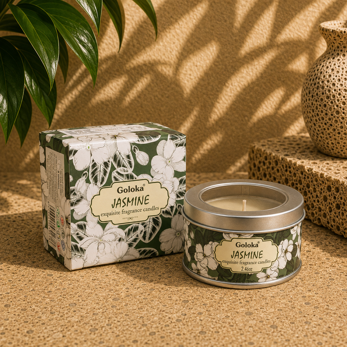 Goloka Jasmine Travel Tin Candle
