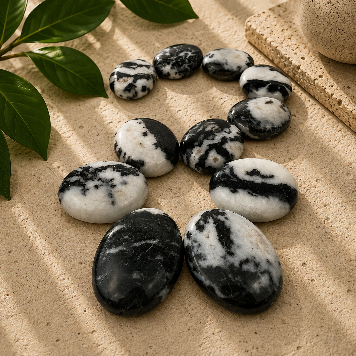 Tiger Calcite Palm Stone - 1.75 inch