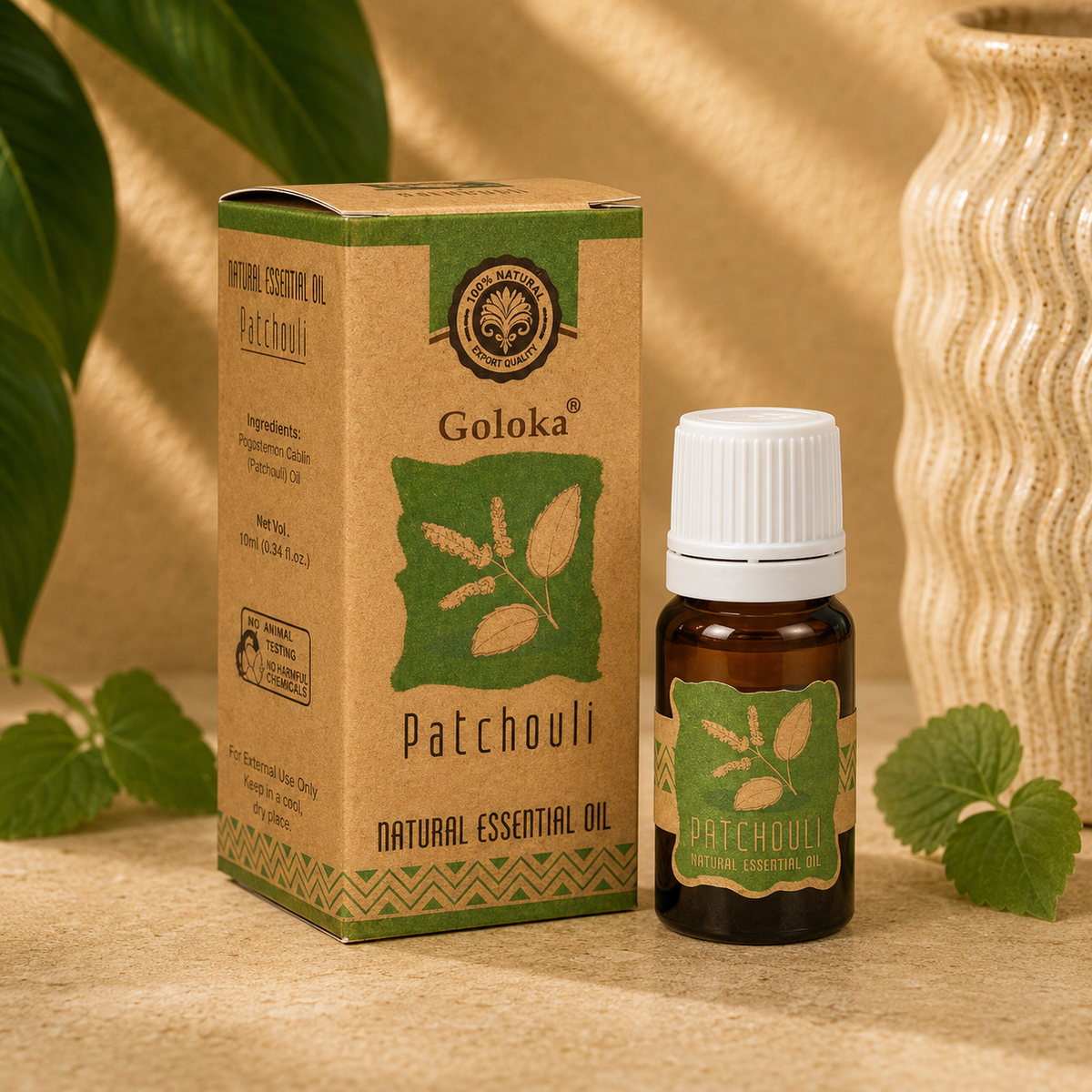 Goloka Patchouli Natural & Undiluted Essential Oil (10 ml)