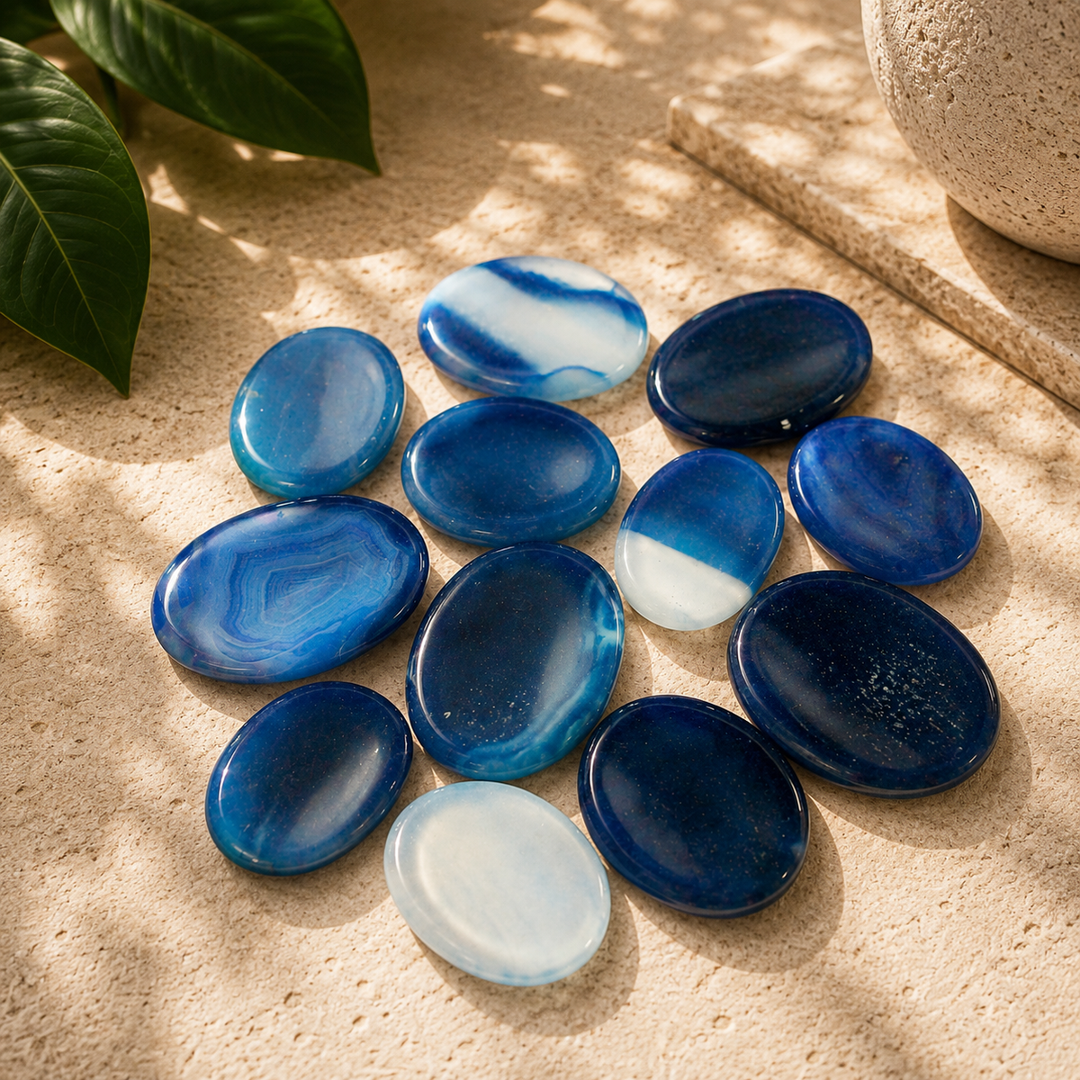 Blue Onyx Worry Stone - 1.25-1.5 inch