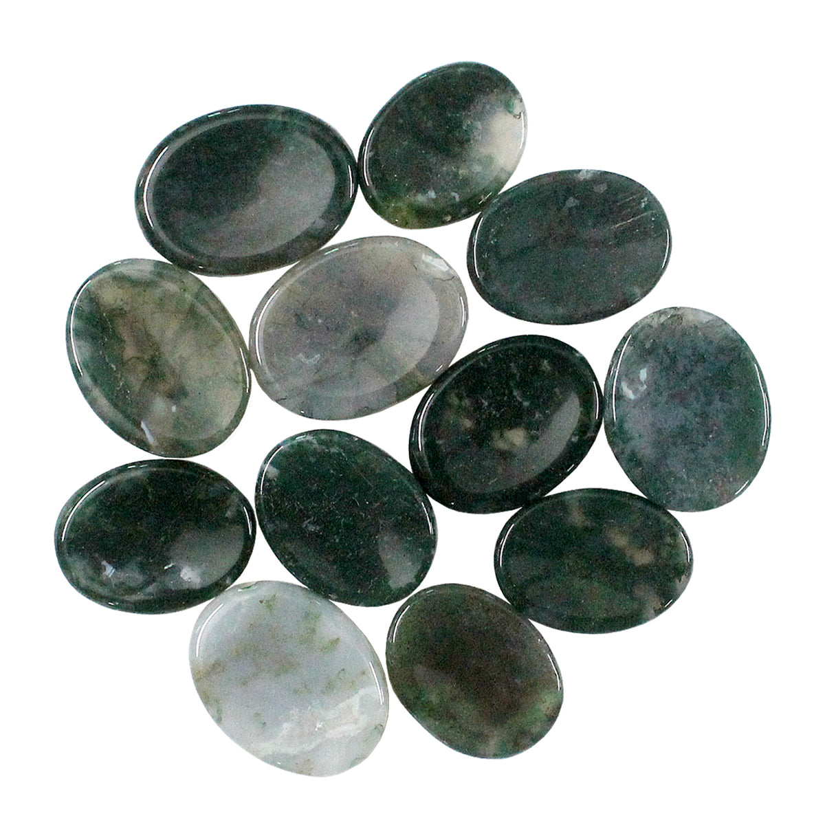 Moss Agate Worry Stone - 1.5-1.75 inch