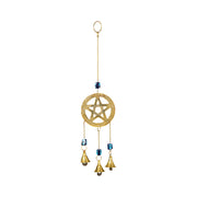 Triple Pentacle Evil Eye Hanging Bells - 12 inch