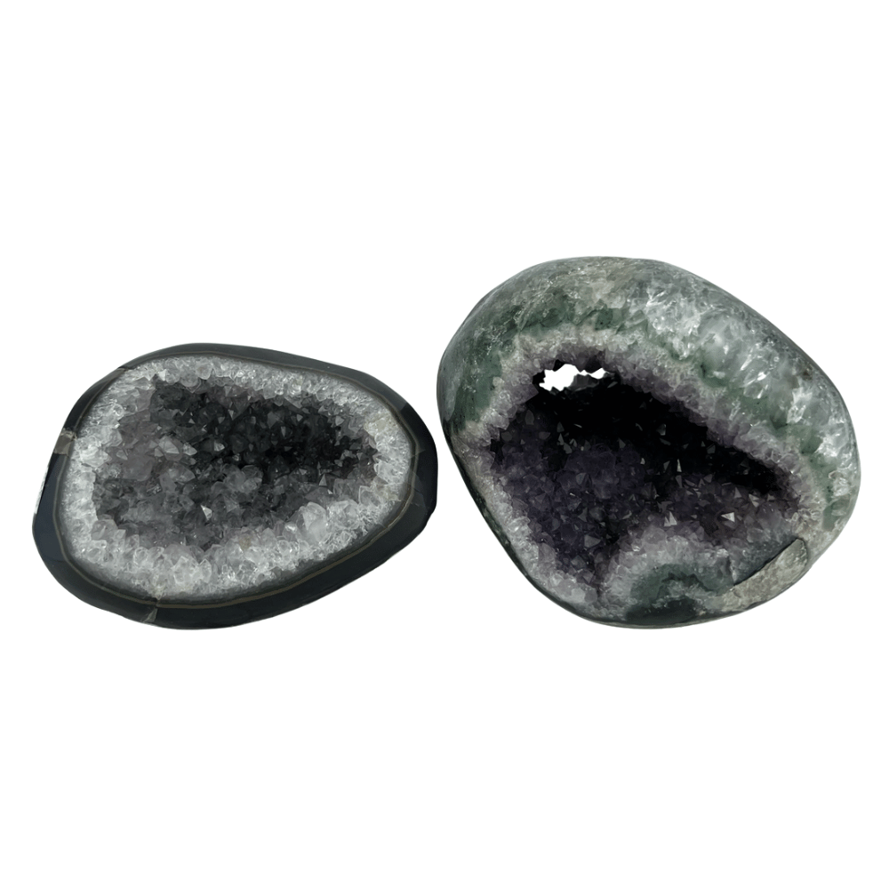 Amethyst in Agate Polished with Druse Specimen - 4.0-5.25 inch