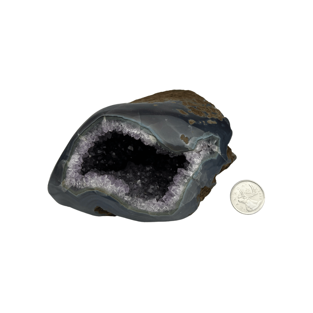 Amethyst in Agate Polished with Druse Specimen - 4.0-5.25 inch