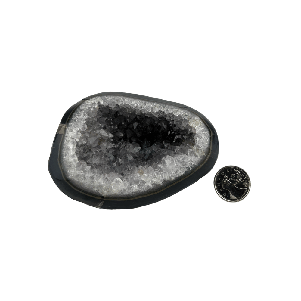 Amethyst in Agate Polished with Druse Specimen - 4.0-5.25 inch