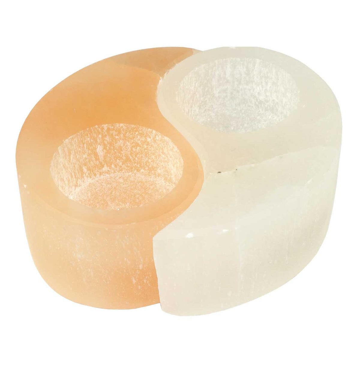 Selenite Yin Yang Tealight Holder - 4.25 inch