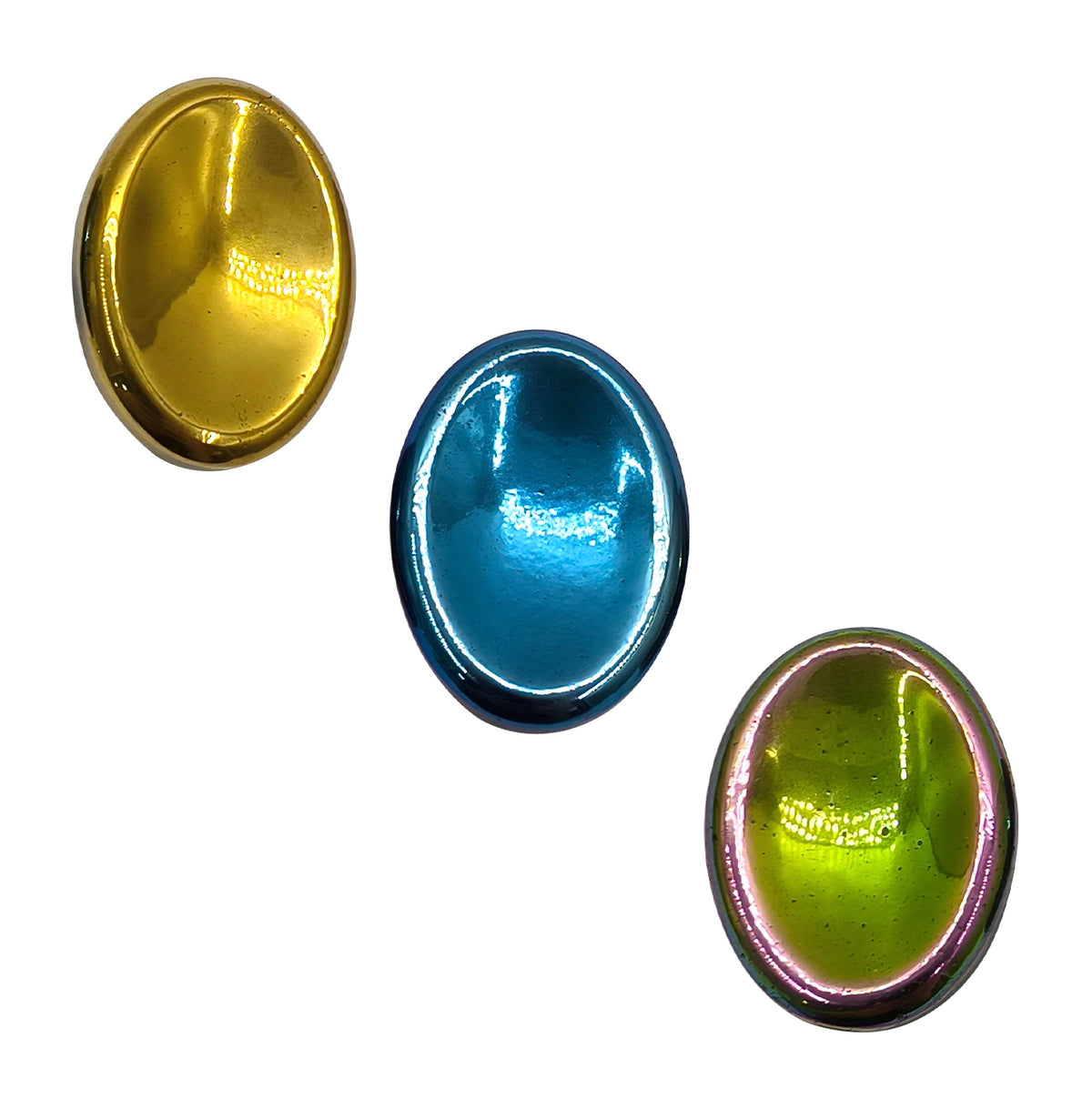 Rainbow Hematite Non-Magnetic Worry Stone - 1.25 inch (Set of 3)