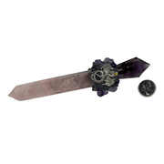 Amethyst and Rose Quartz Pentacle Wand - 7.75 inch