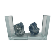 Blue Calcite Rough Bookends - 5.5 inch