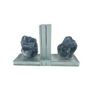 Blue Calcite Rough Bookends - 5.5 inch