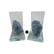 Blue Calcite Rough Bookends - 5.5 inch