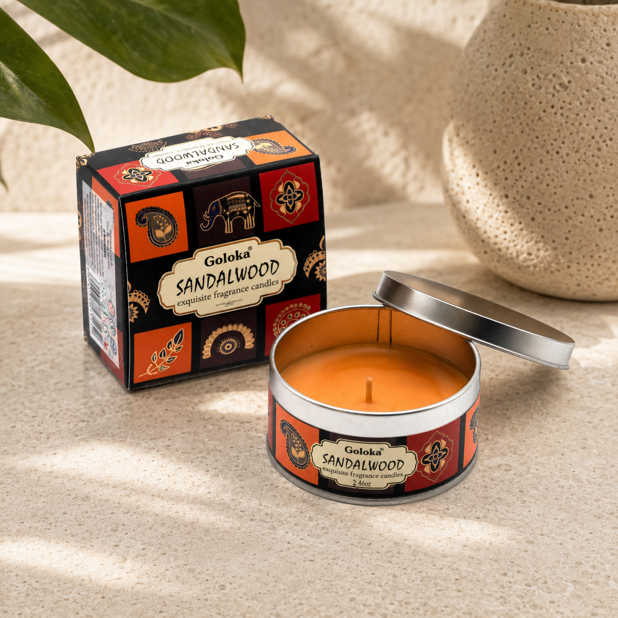 Goloka Sandalwood Travel Tin Candle