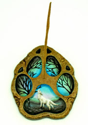 Wolf Paw Hand-Painted Incense Stick Burner - 6 inch