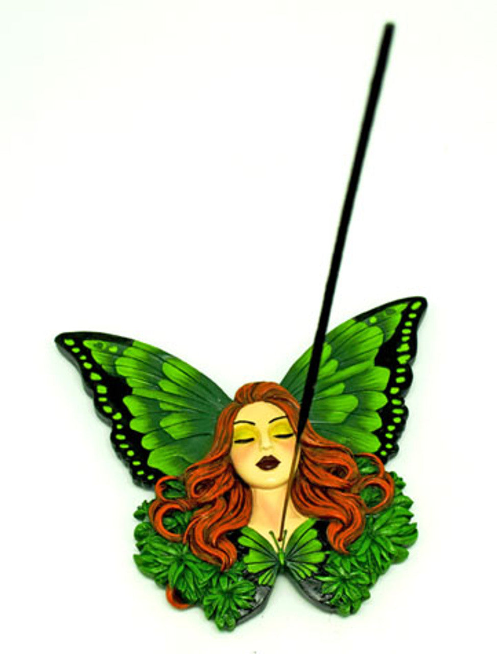 Green Fairy Hand-Painted Incense Burner - 5.5 inch