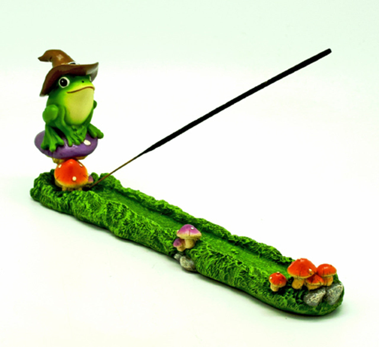 Fujima Magical Frog Hand-Painted Incense Stick Burner - 10.5 inch