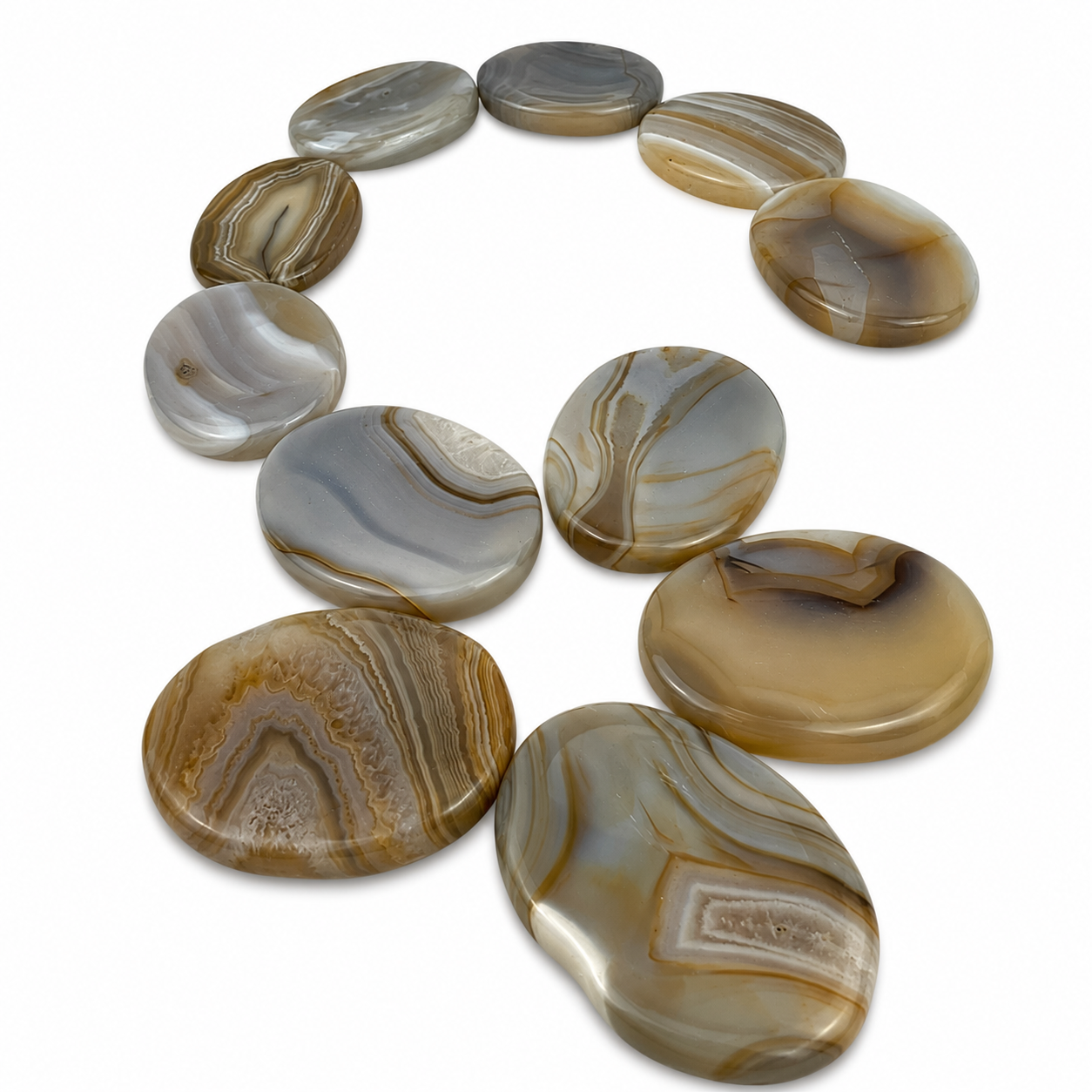 Banded Agate Worry Stone - 1.5 inch