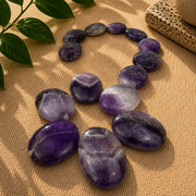 Chevron Amethyst Worry Stone - 1.5 inch