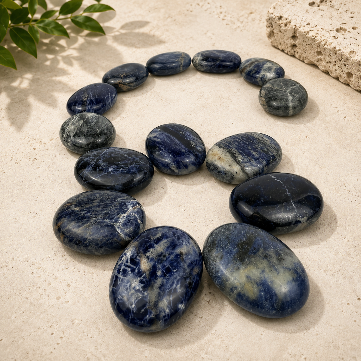 Sodalite Palm Stone - 1.75 inch