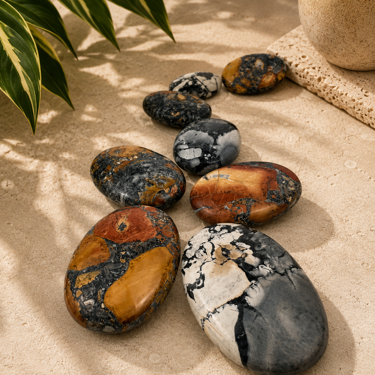 Maligano Jasper Palm Stone - 2.75 inch