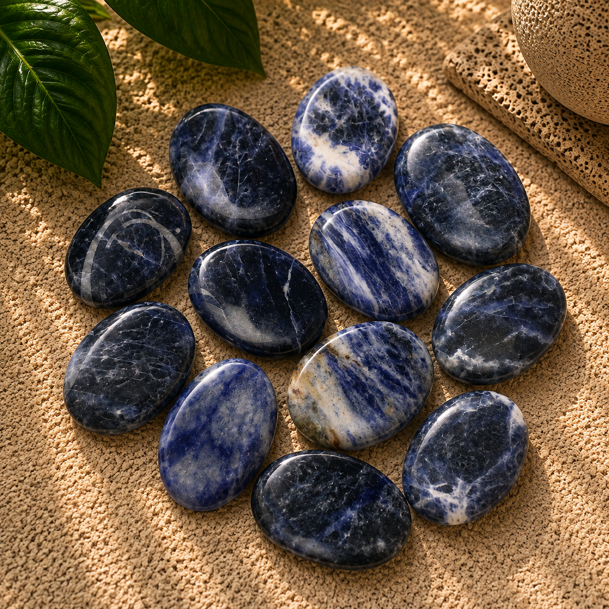 Sodalite Worry Stone - 1.5-1.75 inch