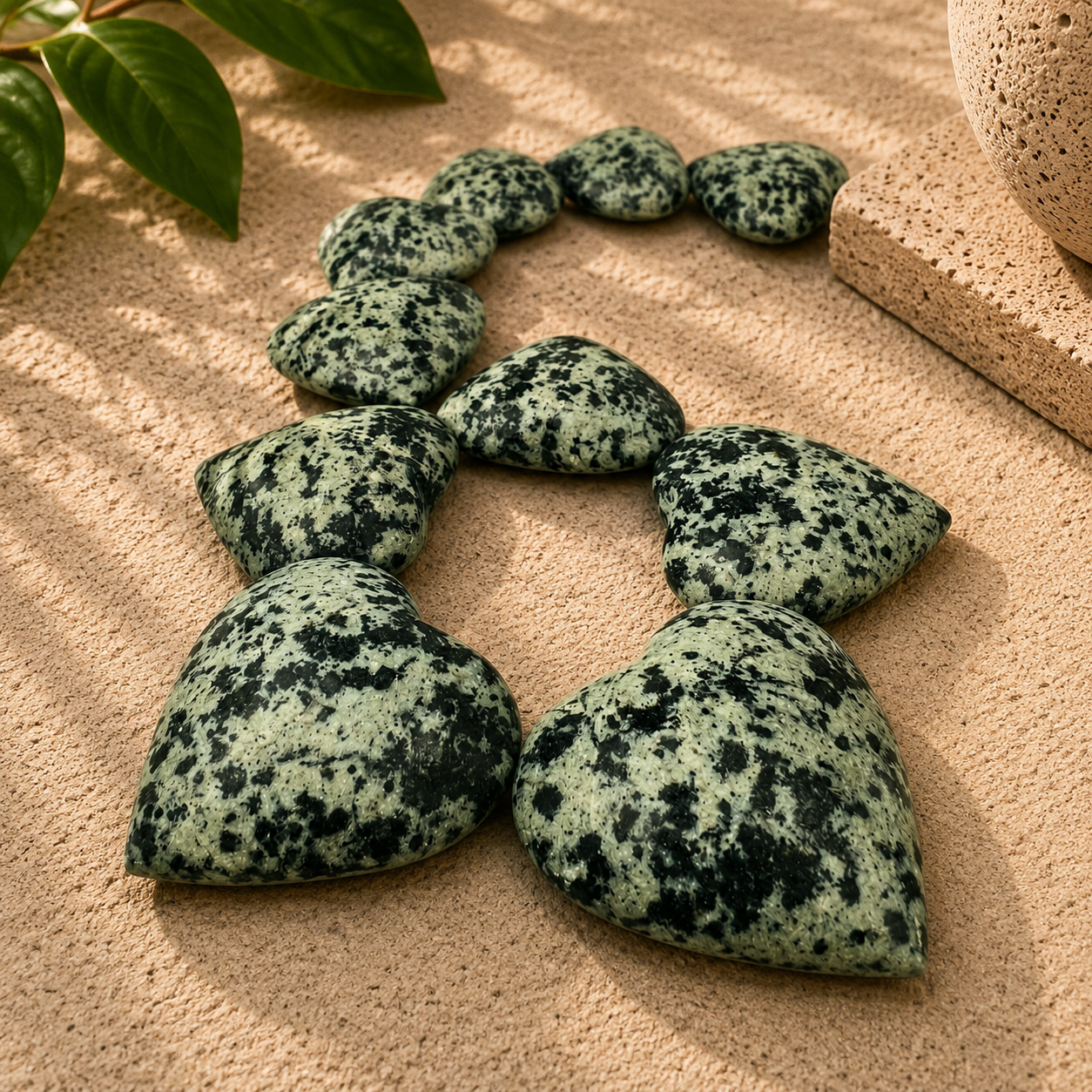 Dalmatian Jasper Heart - 1.75-2 inch