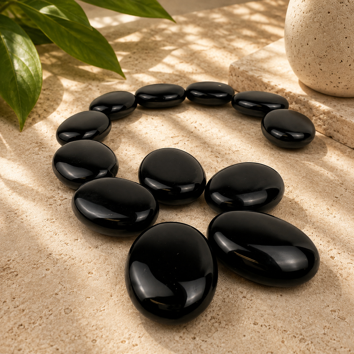 Black Obsidian Palm Stone - 1.75 inch