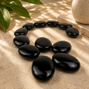 Black Obsidian Palm Stone - 1.75 inch