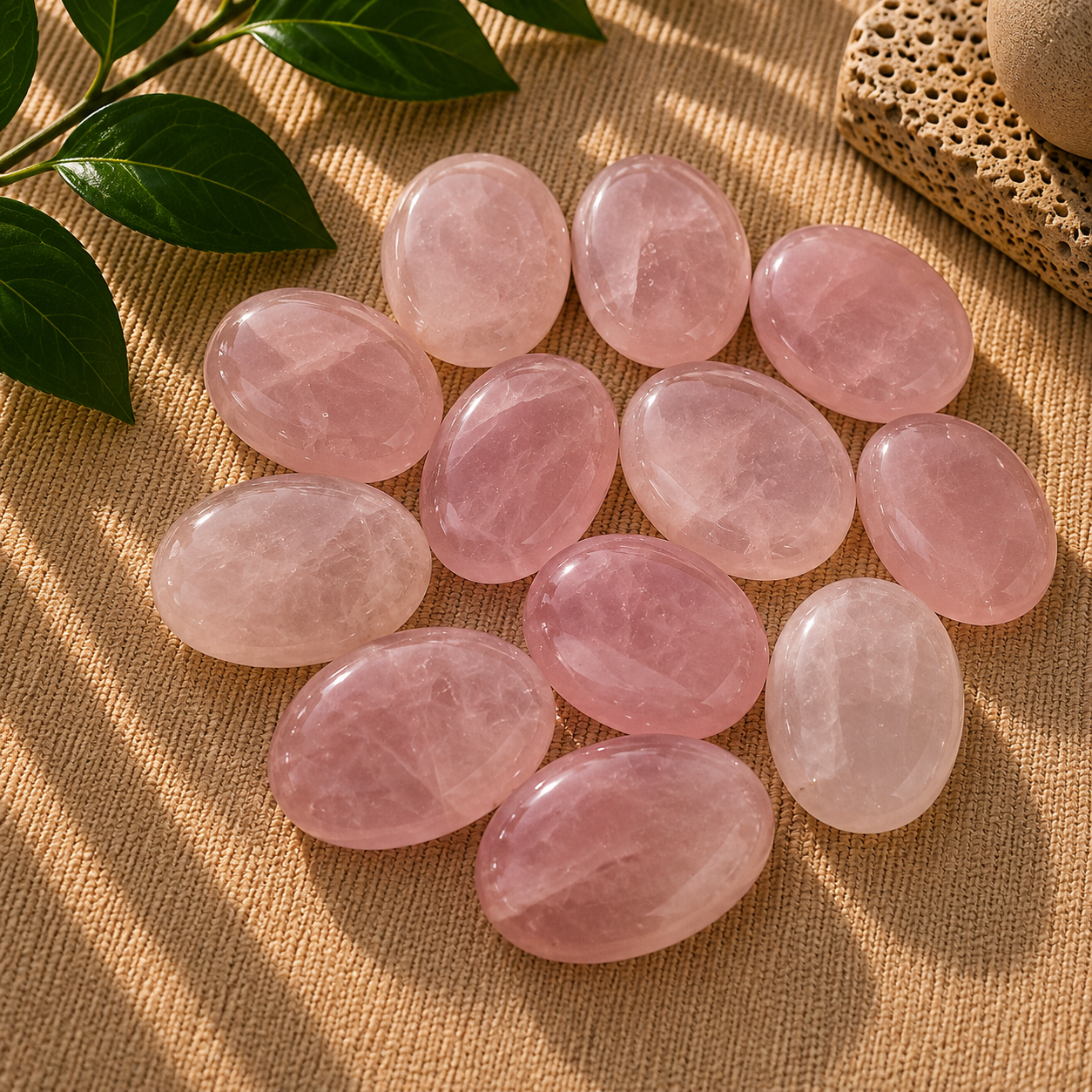 Rose Quartz Worry Stone - 1.5 inch
