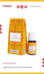 Goloka Nag Champa Pure Aroma Oil (10 ml)
