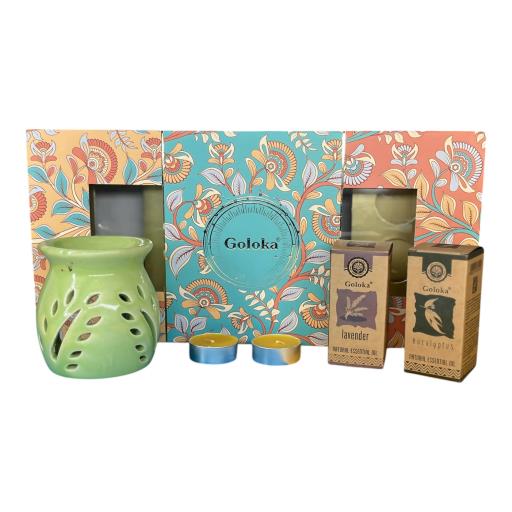 Goloka Lavender & Eucalyptus Essential Oil Gift Set (4 Piece Set)