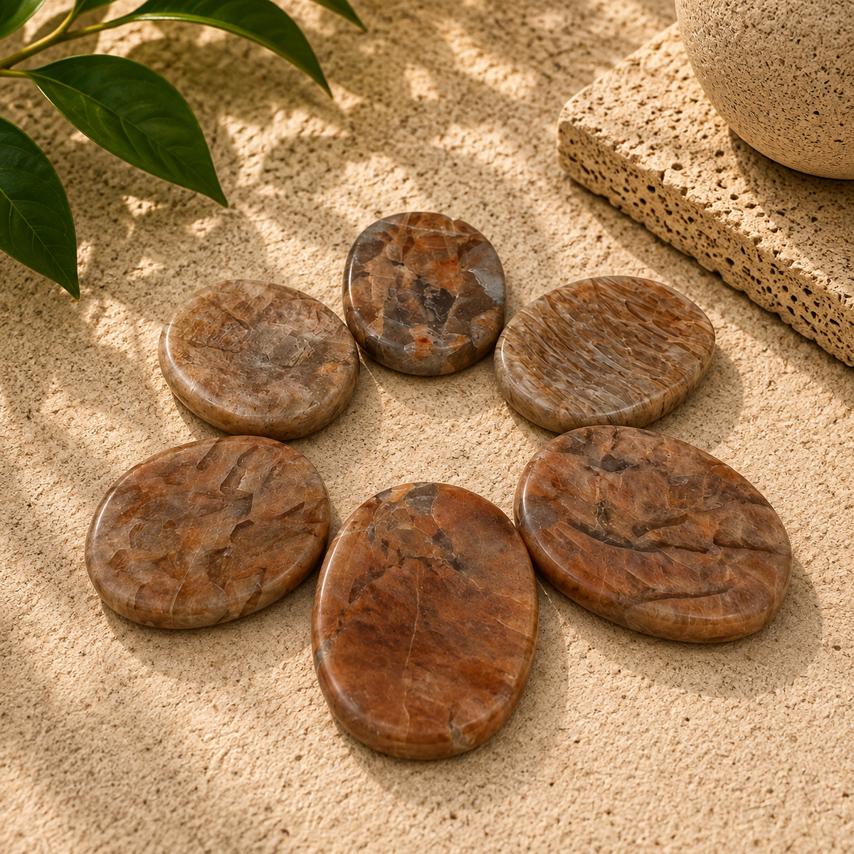 Peach Moonstone Worry Stone - 1.5-1.75 inch